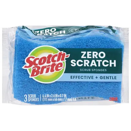 Scotch-Brite Zero Scratch Scrub Sponges 3 Each