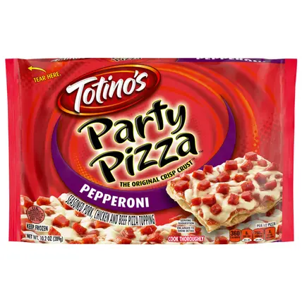Totino's Party Pizza, Pepperoni, Frozen Snacks, 1 Ct, 10.2 oz
