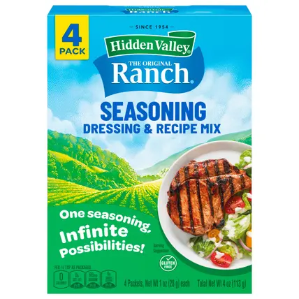 Hidden Valley Gluten Free Original Ranch Salad Dressing and Seasoning Mix Packets for Ranch Dip
