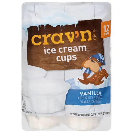 Vanilla Ice Cream Cups 12 - 3 fl oz Cups