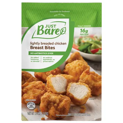 Just Bare Fully Cooked Lightly Breaded Chicken Breast Bites