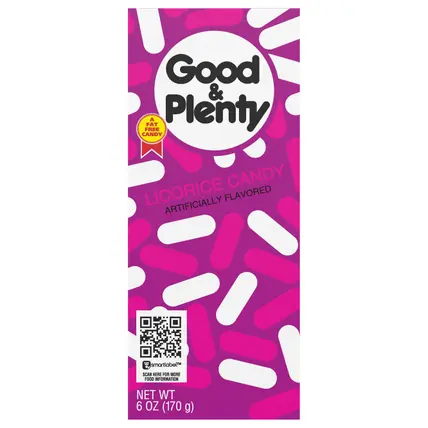 GOOD & PLENTY Licorice Fat Free, Candy Box, 6 oz