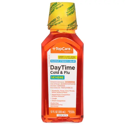 TopCare Health Severe Maximum Strength DayTime Original Flavor Cold & Flu 12 fl oz