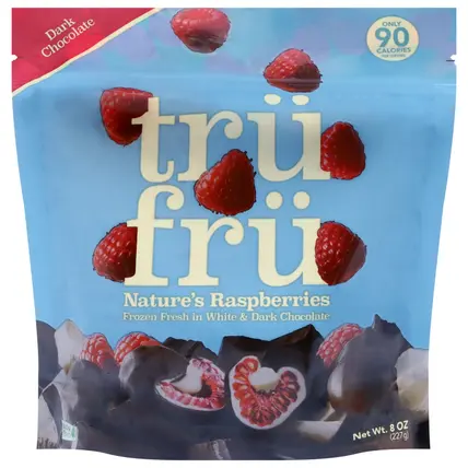 Tru Fru Dark Chocolate Nature's Raspberries 8 oz