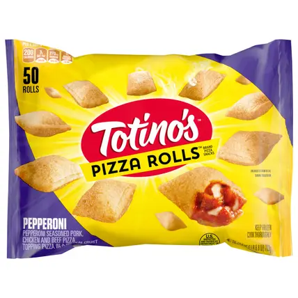 Totino's Pizza Rolls, Pepperoni Flavored, Frozen Snacks, 50 Rolls, 24.8 oz