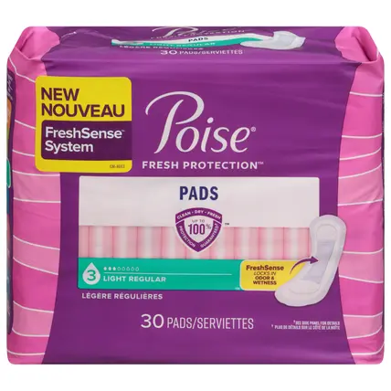 Poise Fresh Protection Light Regular Pads 30 Each