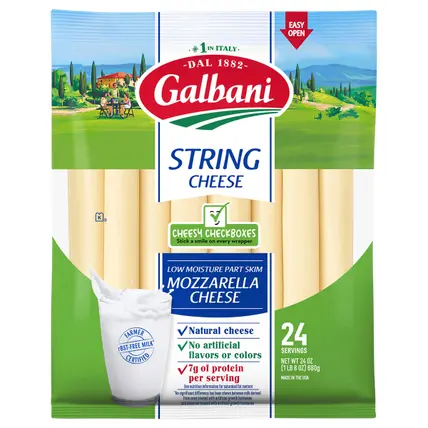 Galbani Low Moisture Part Skim Mozzarella String Cheese 24 oz