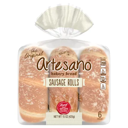 Alfaro's Artesano White Sausage Rolls, 6 count, 15 oz
