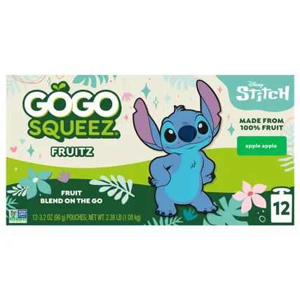 GoGo Squeez Apple Apple Fruitz 12 - 3.2 oz Pouches