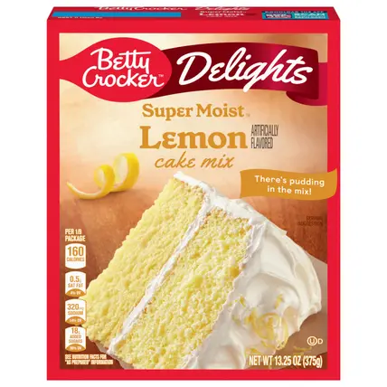 Delights Super Moist Lemon Cake Mix, Easter Treats, 13.25 oz