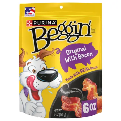 Beggin' Strips Dog Treats, Original With Bacon Flavor - 6 oz. Pouch