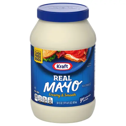 Kraft Real Mayo Creamy & Smooth Mayonnaise, for a Keto and Low Carb Lifestyle, 30 fl oz Jar