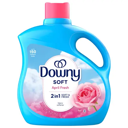 Downy Soft, 2 in 1 Soft and Fresh Liquid Fabric Softener, April Fresh, 111 fl oz, 150 Loads, Fabric Conditioner Liquid provides softness and freshness for fabrics