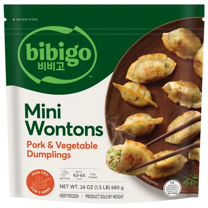 Bibigo Frozen Mini Wontons Pork & Vegetable Dumplings
