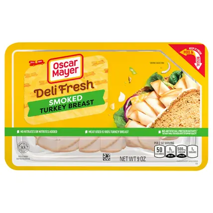 Oscar Mayer Deli Fresh Smoked Sliced Turkey Breast Deli Lunch Meat, 9 oz Package