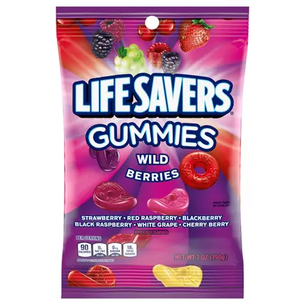 LIFE SAVERS Wild Berries Gummies Candy Bag, 7-Ounce