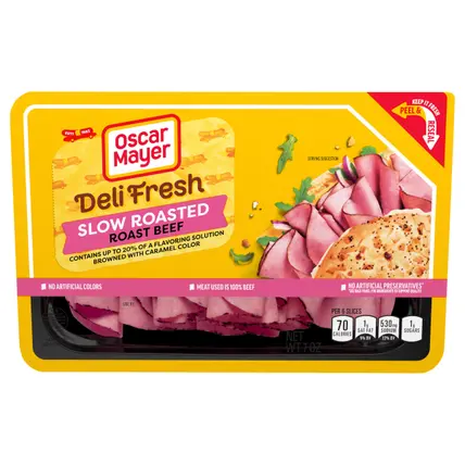 Oscar Mayer Deli Fresh Slow Roasted Roast Beef Deli Lunch Meat, 7 oz Package