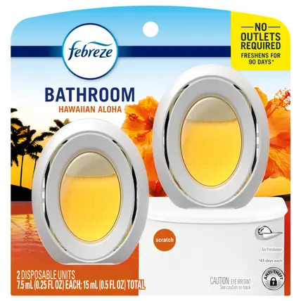 Bathroom Air Freshener, Odor-Fighting, Hawaiian Aloha Scent, 2 Count